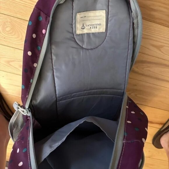 Lands End Kids Purple Backpack Soccer patch - Picture 7 of 7